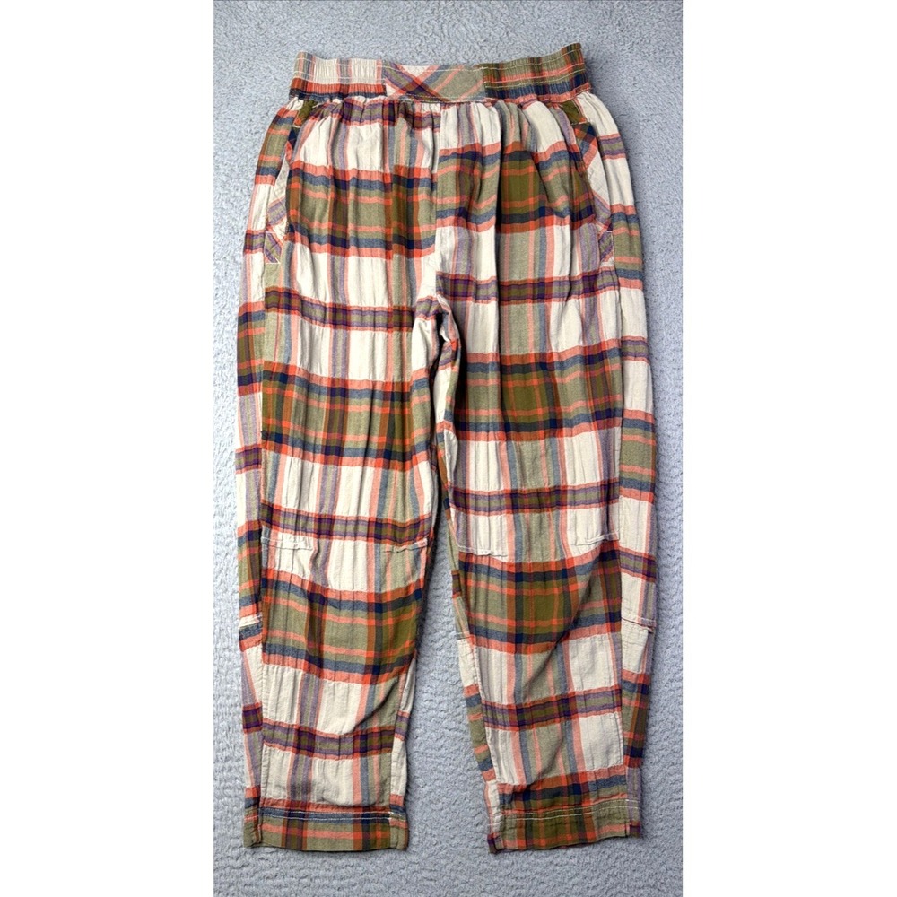 Free People Pants Womens Size Small P Pull On Plaid Red Green Blue High Rise
